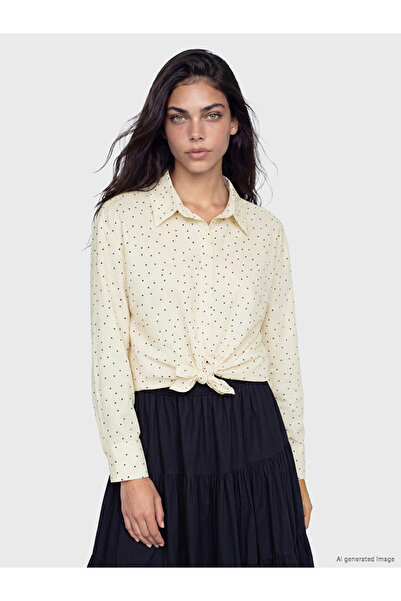 LC Waikiki Sparkling Choices Polka Dot Voile Women's Shirt from Shining Store