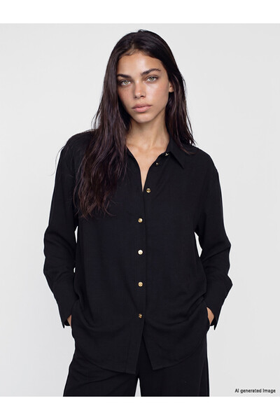 LC Waikiki Black Women's Shirt Tunic