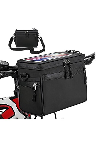 monero Bisiklet Gidon Çantası Kare Harita Korumalı Omuz Askılı 6 Litre 24x13x...