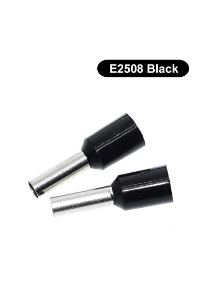 Generic Μονωμένο Ακροφύσιο E2508 100τμχ (14 AWG) - Μαυρο