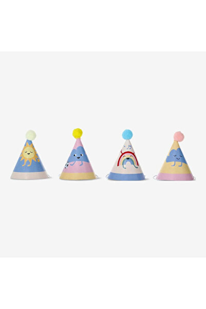 Flying Tiger Copenhagen Ponponlu Mini Parti Şapkası 4'lü Set