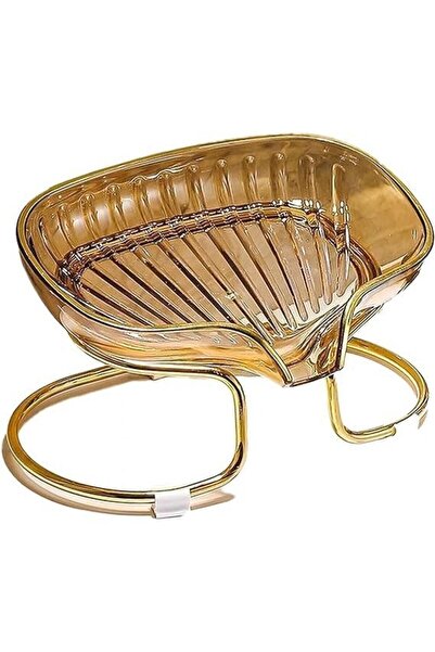 Rao Savoniera cu Suport, Sistem de Scurgere A Apei, Margine Aurie, 14 X 8.5 X...