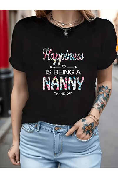 12 Teknoloji قميص نسائي بطباعة حروف "WoWomen's Happiness Is Being a Woman" بأ...