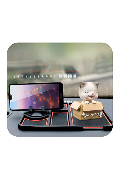 FRT Ottoman Araç İçi Kaydırmaz Ped 3D Numaratör Telefon Tutuculu Torpido Kayd...