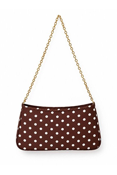 Madamra Brown Polka Dot Women's Chain Strap Polka Dot Shoulder Bag – Stylish ...
