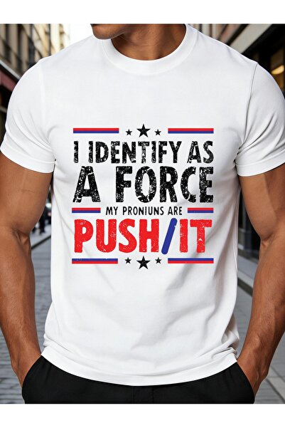 1001 Line Casual Graphic Men'S T-Shirt I Identify As A Force My Pronouns Are ...