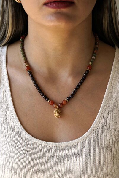 Orenda Design قلادة من الحجر الطبيعي من نوع كوزالاك أوناكيت جارنت من نوع كوزا...