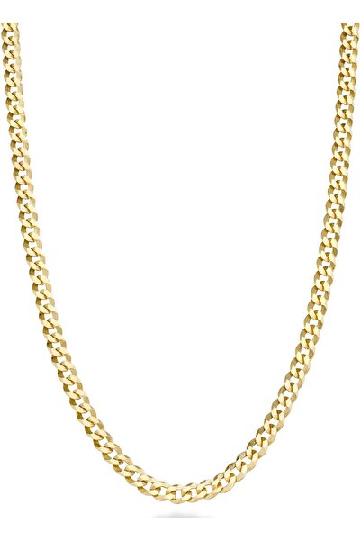 Generic Men's Cuban Necklace, Solid Italian 925 Sterling Silver, 18K Gold Pla...