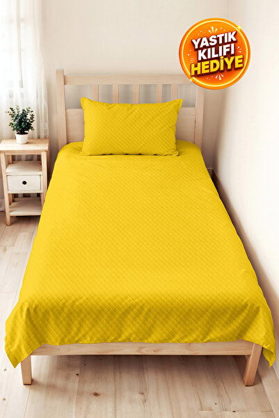 Evimde Bambaşka Yellow Modern Young Room Single Pique Set - Mustard Minimal 1...
