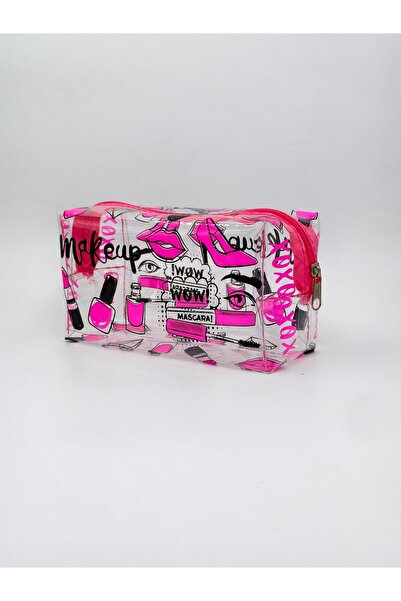 UCCELLO Transparent Makeup Bag Lucky Love Written Zipper Cosmetic Bag Travel ...