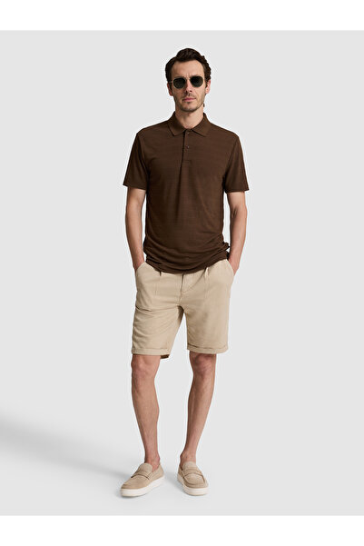 Cacharel Beige Regular Fit Pleated Bermuda Shorts 50321111-Vr011