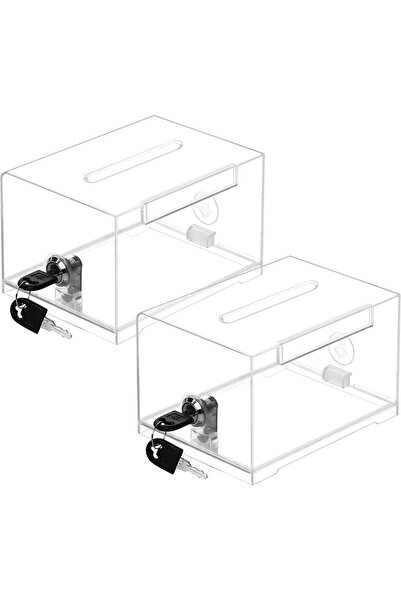 OEM Set de 2 cutii transparente din plastic pentru sugestii, cu încuietoare -...