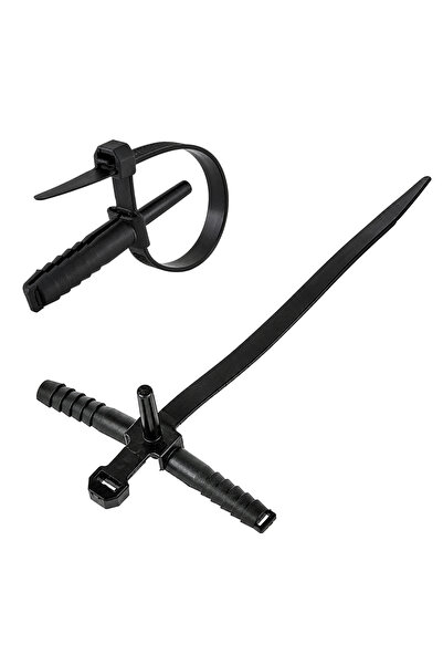POWERTECH δεματικά καλωδίων με ούπα TIES-084, 7x150mm, μαύρα, 100τμχ