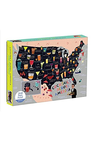 Galison Puz 1000 Cocktail Map Usa