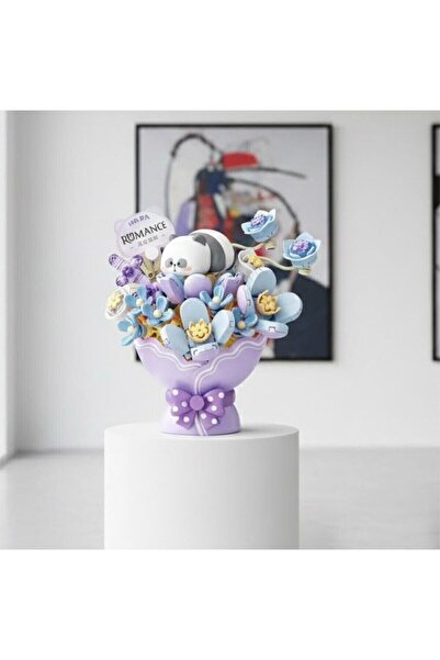 Angel Of Life Lz-7302 Loz Purple Blue Flower Bouquet 246 Pieces Block Toy