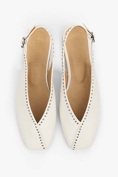 Shoeberry Women's Nayela Ecru Skin Troc Babet
