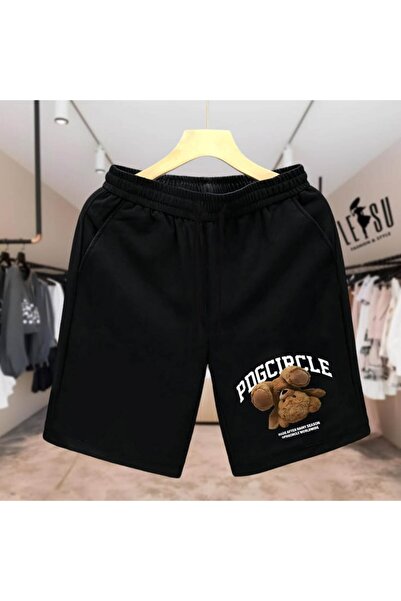 COZYWEAR Printed Black Oversize Shorts