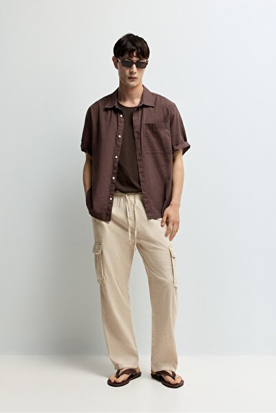 LEFTIES Keten pamuklu kargo jogger pantolon
