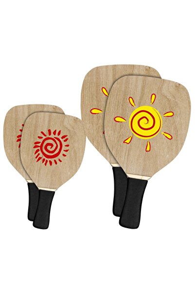 Summertiempo Ξύλινες Ρακέτες Παραλίας Sun με Λαβή 40x22x1.2εκ. 623333