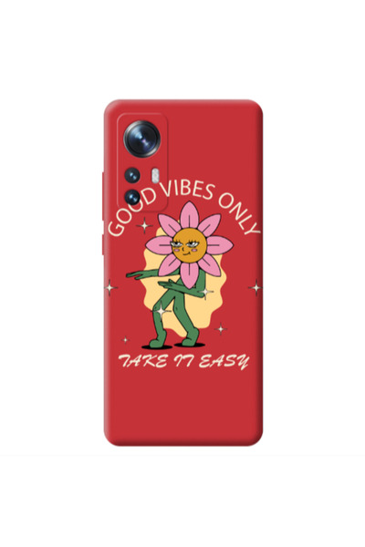 Other Xiaomi Mi 12 Good Vibes Only Red Colored Silicone TPU Θήκη