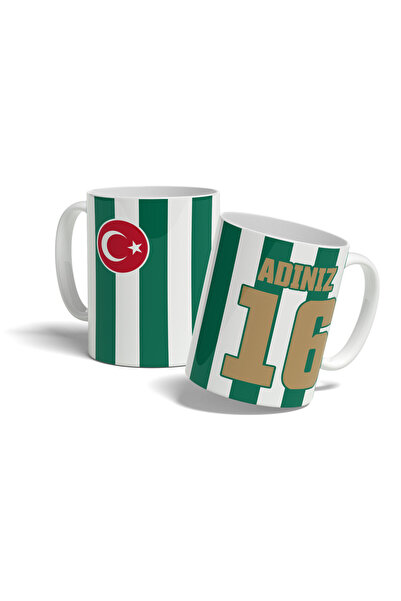 offside Yeşil Beyaz Bursa Bardak Taraftar Forma Tasarımlı Kişiye Özel Baskılı...