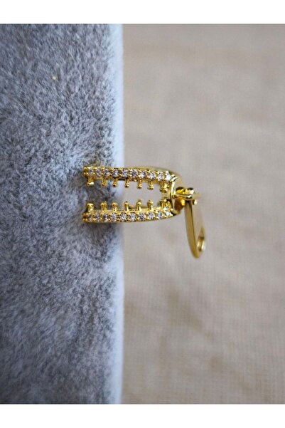 MuseumofYou Zircon Stone Zipper Design Earcuff Cartilage Earring, Compressible