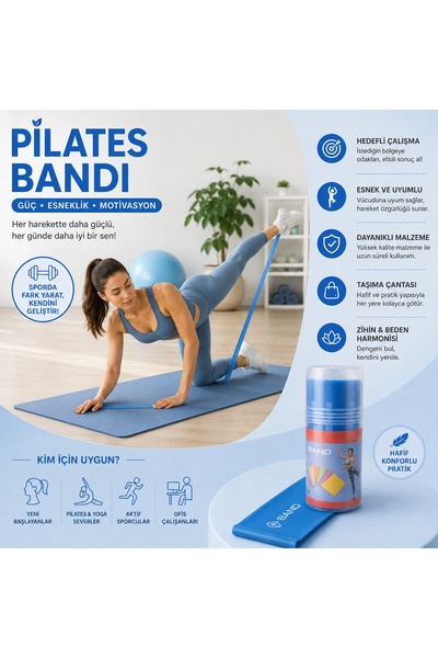 Seysa Profesyonel Jimnastik Fitness Eğitim Pilates Bandı Yoga Egzersiz Esneme Gergi Lastiği Direnç Bandı Kaliteli Hediyelik