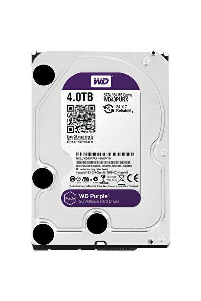 WESTERN DIGITAL Μωβ 4TB Intellipower WD40PURX, 64MB, SATA3