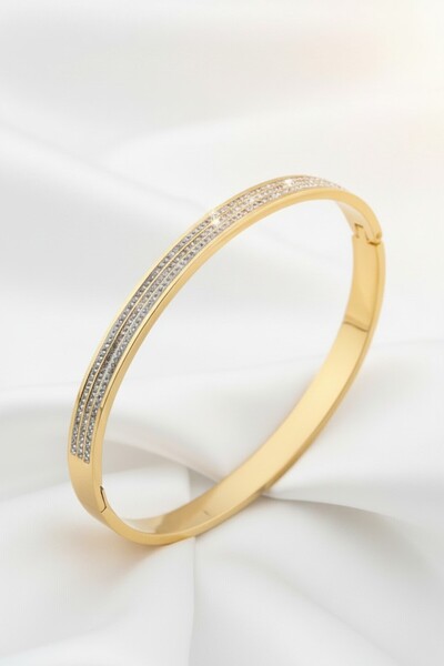 Lorivelle Women's Stainless Steel Bracelet Tarnish Resistant Zircon Three Row...