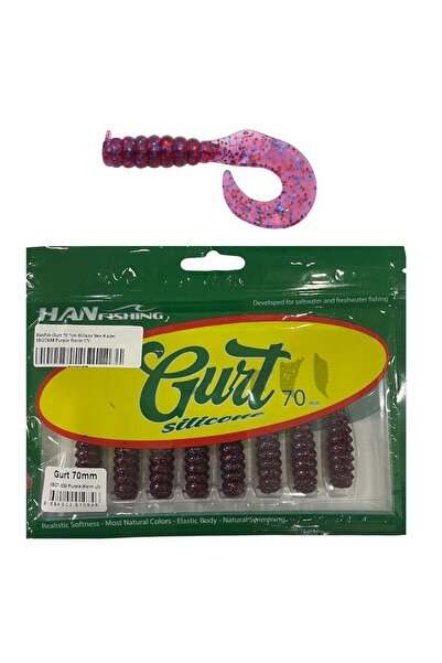 Hanfish Gurt 70 7cm Silikon Yem 8 Adet SBGT638 Purple Worm UV