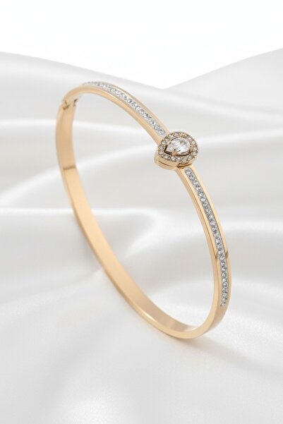 Lorivelle Women's Stainless Steel Bracelet Tarnish Resistant Zircon Drop Ston...