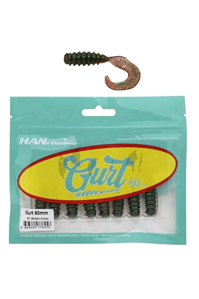 Hanfish Gurt 60 6cm Silikon Yem 8 Adet GT56 Boru Kurdu
