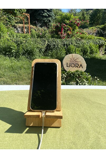 Ahşap Telefon Tutucu Standı Holder - Kişiselleştirilmiş, İsim ve Logo Yazılabilir