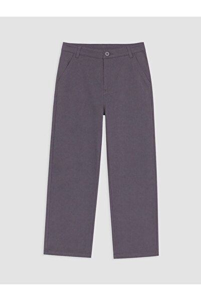 LC Waikiki Lcw Kids Gray Regular Fit Girls Gabardine Trousers