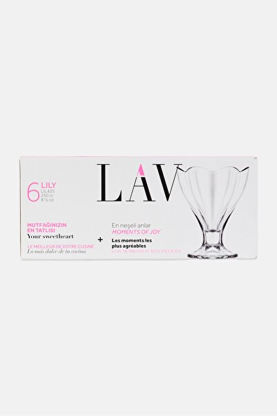 LAV Lily Glass Ice Cream Bowls 250ml, Transparent