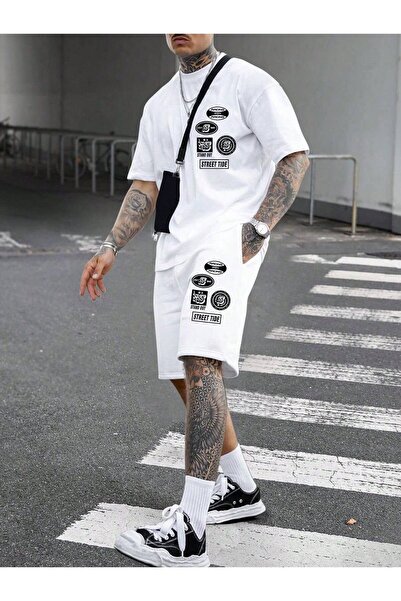 JANTIL MODA Μοντέρνο Σετ Σορτς και Μπλουζάκι Oversize σε Στυλ Δρόμου