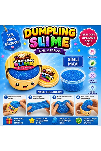 Bkmc Çin mantısı Slime Simli Oyun Hamuru Tekli | Glitter Slime | Esnek Yumuşa...