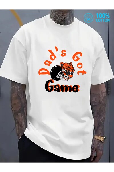 1001 Line تي شيرت رجالي من Dad's Got Game بتصميم سينسيناتي، 180 جرام، 100% قط...