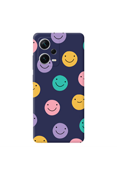 Other Xiaomi Poco X5 Colorful smiles Dark blue Colored Silicone TPU Θήκη