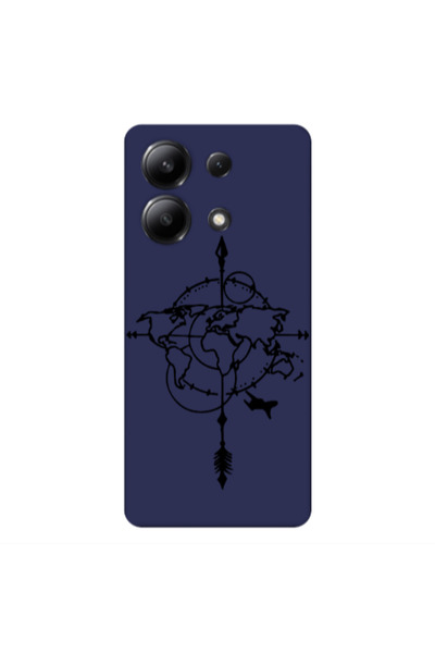 Other Xiaomi Redmi Note 13 4G Old Map Dark blue Colored Silicone TPU Θήκη