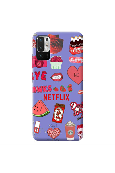 Other Xiaomi Redmi Note 10 Pro 5G pizza is my valentine Purple Colored Silico...