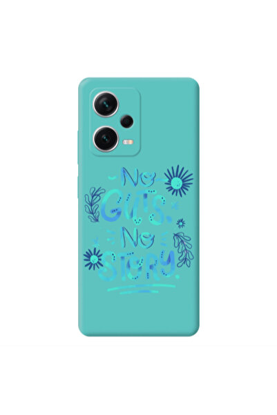 Other Xiaomi Poco X5 No guts no story Turquoise Colored Silicone TPU Θήκη