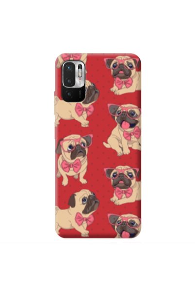 Other Xiaomi Redmi Note 10 Pro 5G Dog Spectacled Red Colored Silicone TPU Θήκη