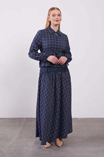 Levidor Indigo Waist Lace Detailed Skirt Set