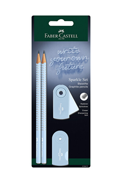 Faber Castell Sparkle Sky Blue Yazım Seti,Ergonomik Üçgen Şekil,Dayanıklı Uç