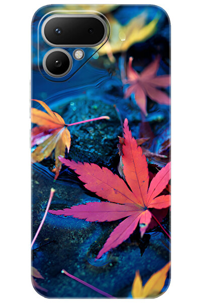 TECNO Pova Curve 2 5G (LK7k) Uyumlu Kılıf Desen Baskılı Silikon Yapraklar STK...