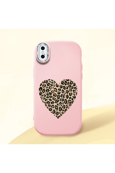 Hontinga iPhone X Uyumlu Kılıf kamera koruyucu Pembe Silikon Couple Telefon K...