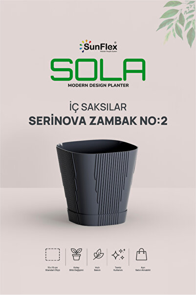 SUNFLEX Sola Dekoratif Saksılar ile Uyumlu Drenajlı İç Saksı