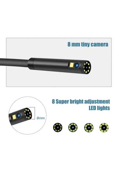 beemen 10 Metre Çift Kameralı Ekranlı Endoskop Kamera 4.3'' IPS LCD 1080P HD 8mm IP67 Su Geçirmez Boru Tesisat Araç Kontrol Kamerası P40