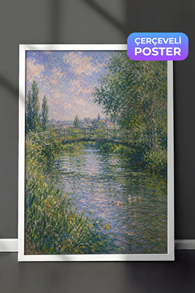 Zestia Pictură murală inspirată de Monet, Podul Râului, Peisaj impresionist, ...